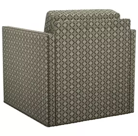 Hinsdale Gray and Brown Upholstered Swivel Chair with Nailhead Trim