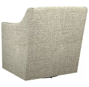 Barrier Beige Upholstered Swivel Chair with Nailhead Trim