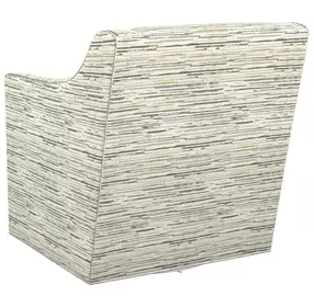 Barrier Cream Upholstered Swivel Chair with Nailhead Trim