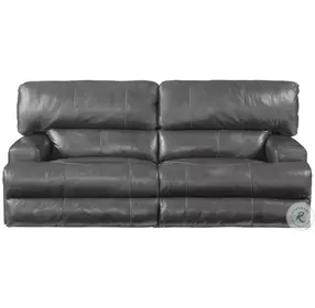 Wembley Steel Lay Flat Leather Power Reclining Living Room Set