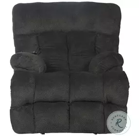 Sterling Pewter Lay Flat Power Recliner with Power Headrest And Lumbar