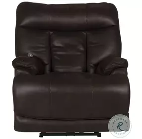 Anders Dark Chocolate Lay Flat Power Recliner with Power Headrest And Lumbar