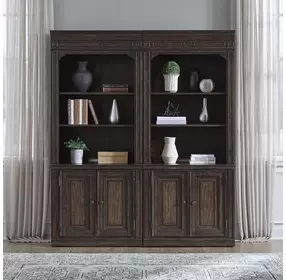 Providence Park Chateau Brown 2 Piece Bunching Bookcase Set