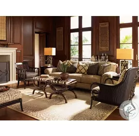 Royal Kahala Coco And Rich Gold Striped Delight Accent Table