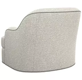Alta Vista Gray Upholstered Swivel Chair with Nailhead Trim