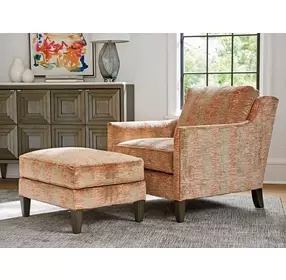 Turin Ariana Red and Brown Upholstered Lounge Chair