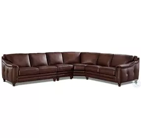 Bexley Caramel Top Grain Leather 4 Piece Sectional