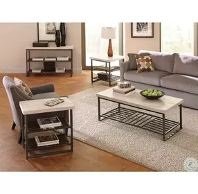 Capri Alabaster Travertine Chairside Table