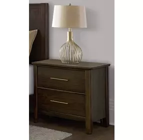 Nordhaven Nordic Walnut 2 Drawer Nightstand