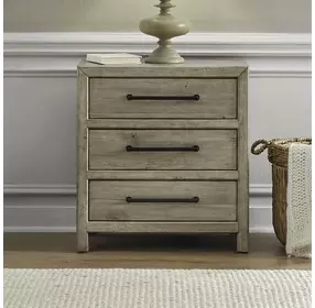 Proximity Place Barley Buff 3 Drawer Nightstand with USB Charging