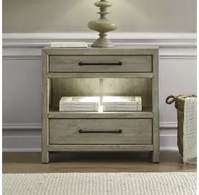 Proximity Place Barley Buff 2 Drawer Bedside Chest with USB Charging and LED