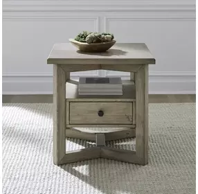 Central Place Barley Buff Rectangular End Table
