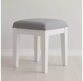 Reflections Gray Upholstered Vanity Stool