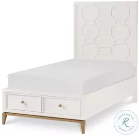 Chelsea White And Gold Youth Storage Panel Bedroom Set by Rachael Ray