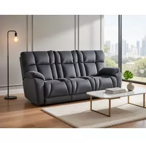 Wild Card Charcoal 92" Power Reclining Sofa With Power Headrest