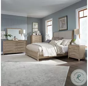 Brentwood Sandstone Upholstered Queen Panel Bed