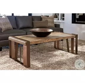 Zavala Brazilian Gold Granite And Bronze Intersect Cocktail Table