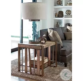 Zavala Brazilian Gold Granite And Bronze Intersect End Table