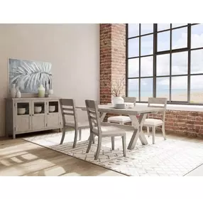 Bennett Frosted Gray 90" Extendable Rectangular Dining Table