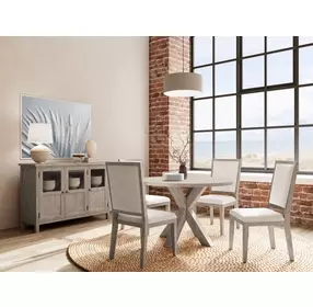 Bennett Frosted Gray 48" Round Dining Table