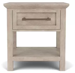 Bennett Frosted Gray 1 Drawer Nightstand with USB Charging
