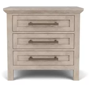 Bennett Frosted Gray 3 Drawer Nightstand with USB Charging