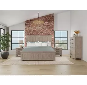 Bennett Frosted Gray Queen Panel Bed