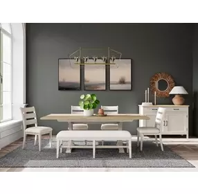 Glenndale Cream Upholstered Dining Bench