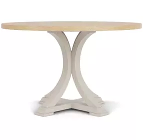 Glenndale Aged White and Wheat Round Dining Room Set