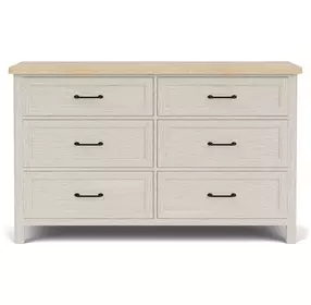 Glenndale Aged White and Wheat 6 Drawer Dresser