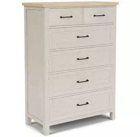 Glenndale Aged White and Wheat 5 Drawer Chest