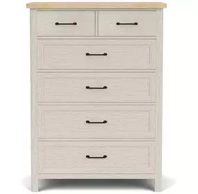 Glenndale Aged White and Wheat 5 Drawer Chest