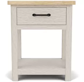 Glenndale Aged White and Wheat 1 Drawer Nightstand with USB Charging