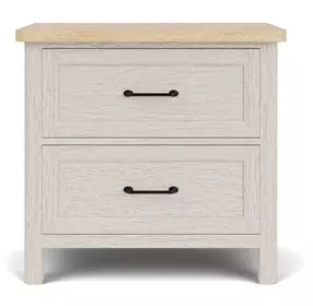 Glenndale Aged White and Wheat 2 Drawer Nightstand with USB Charging