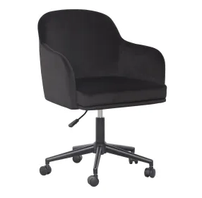 Sydney Black Performance Fabric Upholstered Swivel Desk Chair