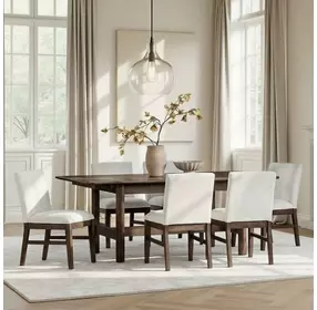West End Ivory and Saddle Brown Upholstered Parson Side Chair Set of 2