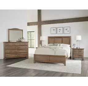 Cool Farmhouse Natural Worm King Panel Bed