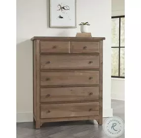 Cool Farmhouse Natural 5 Drawer Chest