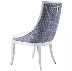Chamberlain White Upholstered Dining Chair with Nailhead Trim