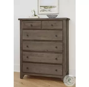 Cool Farmhouse Gray 5 Drawer Chest