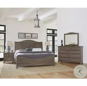 Cool Farmhouse Gray King Sleigh Bed