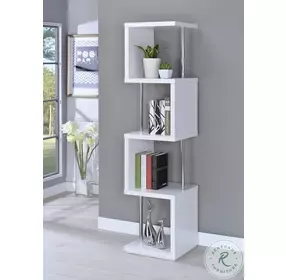 Baxter White And Chrome Bookcase