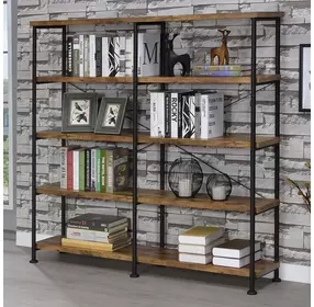 Analiese Antique Nutmeg and Black Large Bookcase