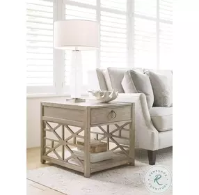 Summit Azure Bay Oyster Drawer End Table
