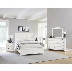 Cool Farmhouse White King Panel Bed