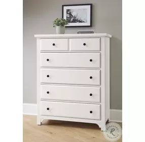 Cool Farmhouse Soft White 5 Drawer Chest