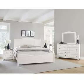 Cool Farmhouse White King Sleigh Bed