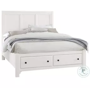 Cool Farmhouse Soft White Panel Storage Bedroom Set