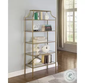 Serena Matte Gold Bookcase