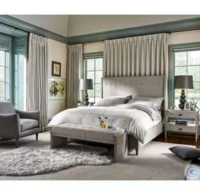 Midtown Flannel King Upholstered Panel Bed